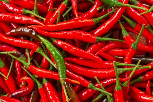 red chili background,Fresh red chilli for sale at supermarket.
